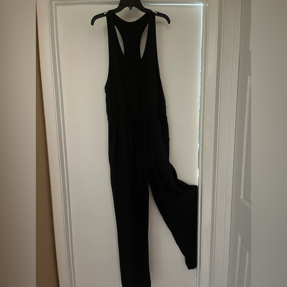 FLX - Travel/Leisure - sleeveless - wide leg, black jumpsuit- L